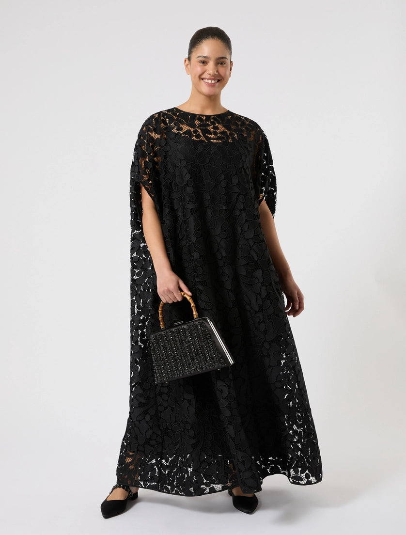 marina rinaldi macramé lace long dress for woman