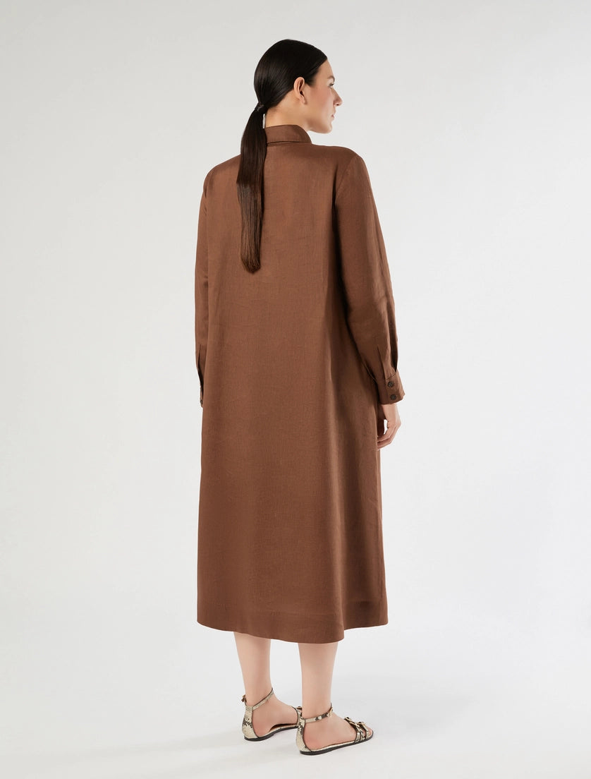 marina rinaldi linen canvas shirt dress for woman