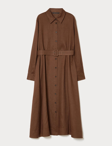 marina rinaldi linen canvas shirt dress for woman
