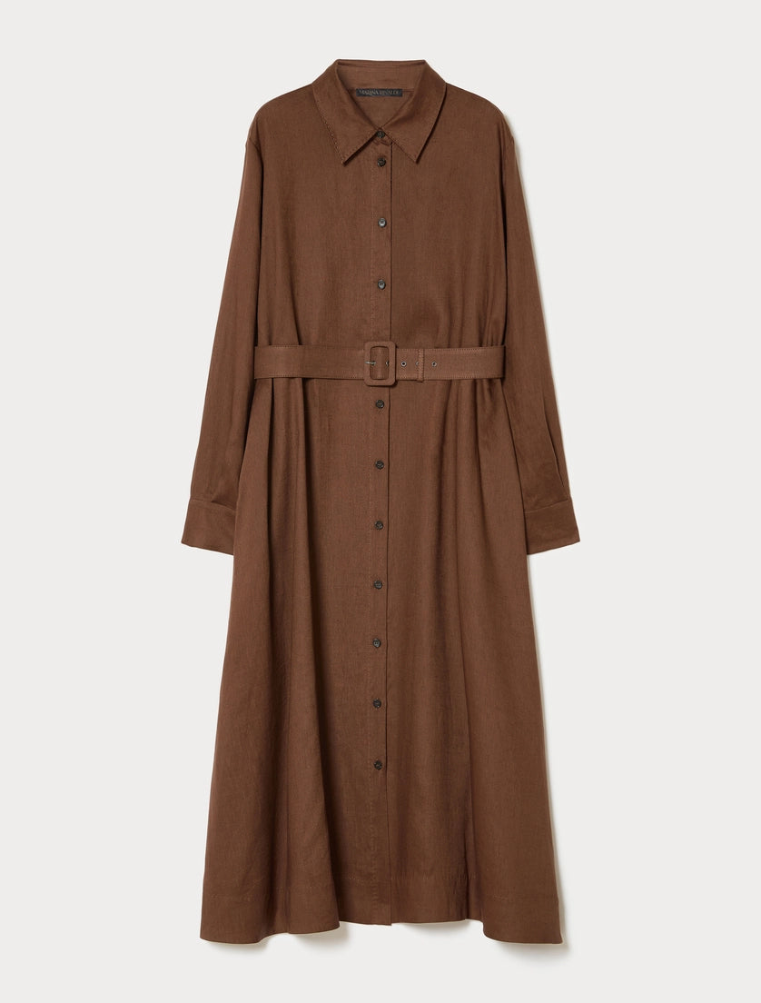 marina rinaldi linen canvas shirt dress for woman