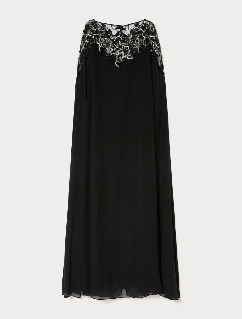 marina rinaldi pure silk georgette cape dress for woman