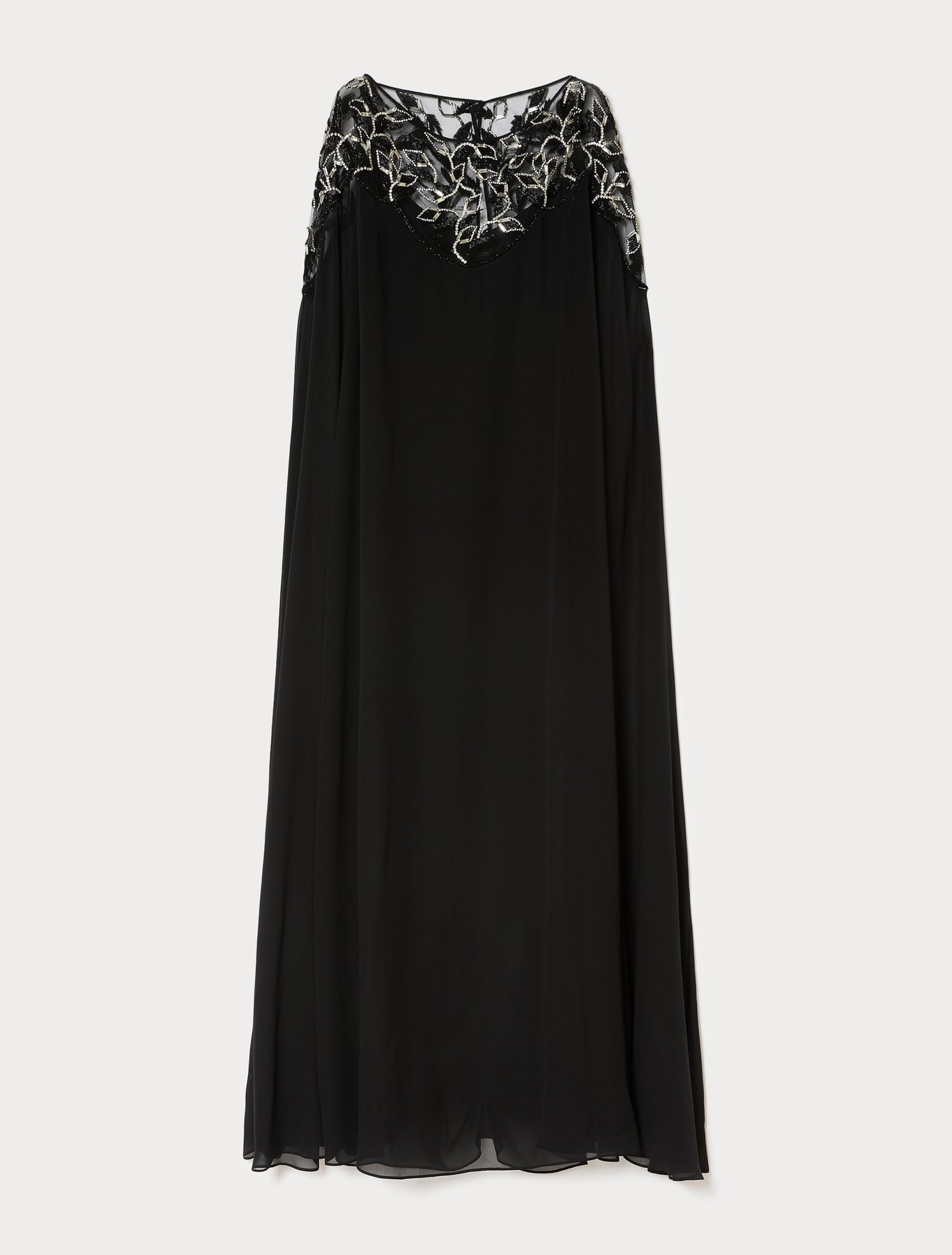 marina rinaldi pure silk georgette cape dress for woman