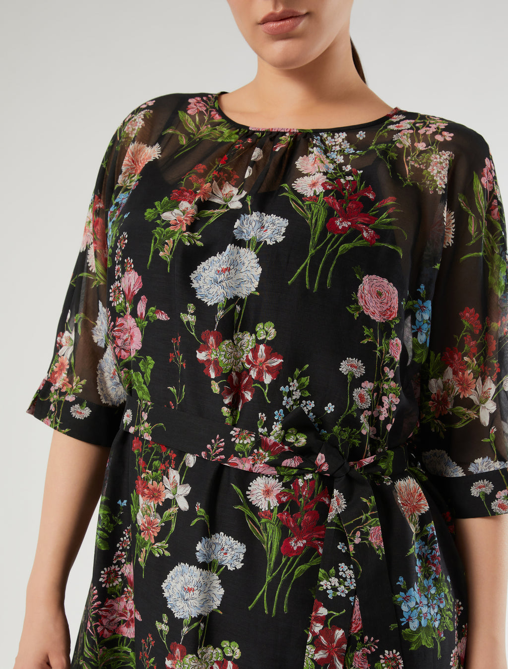 marina rinaldi silk voile dress for woman
