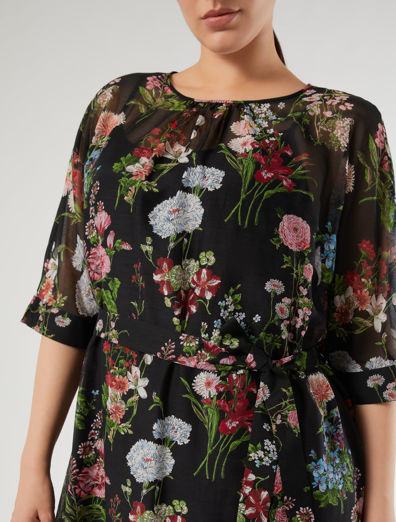 marina rinaldi silk voile dress for woman