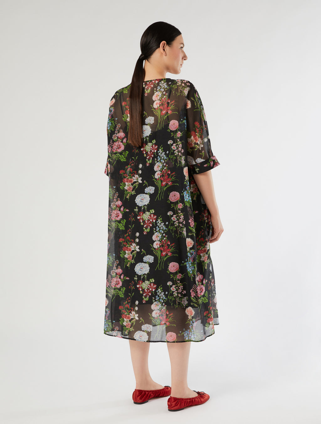 marina rinaldi silk voile dress for woman
