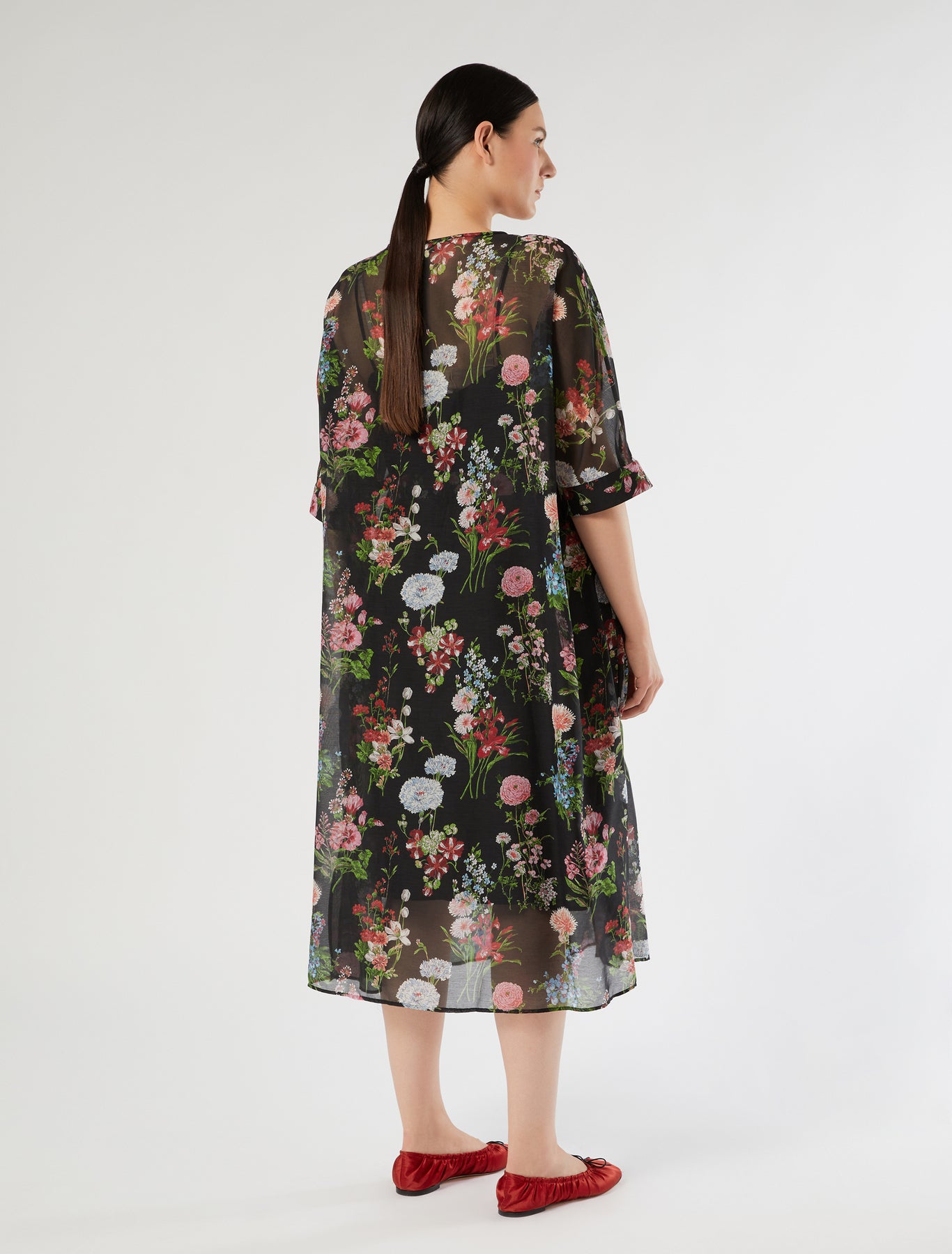marina rinaldi silk voile dress for woman