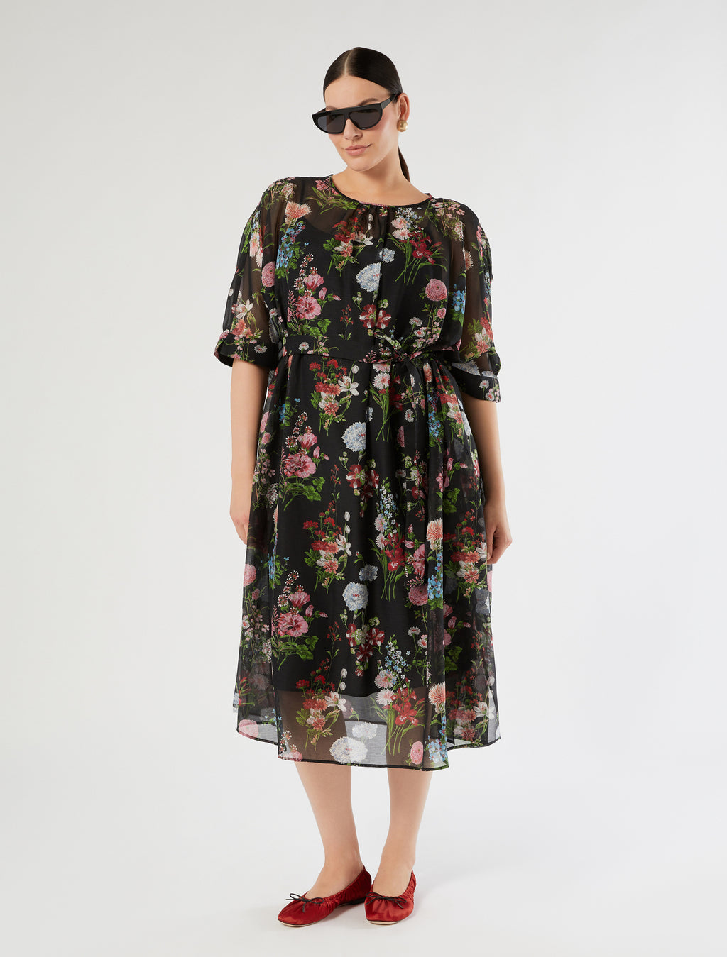 marina rinaldi silk voile dress for woman