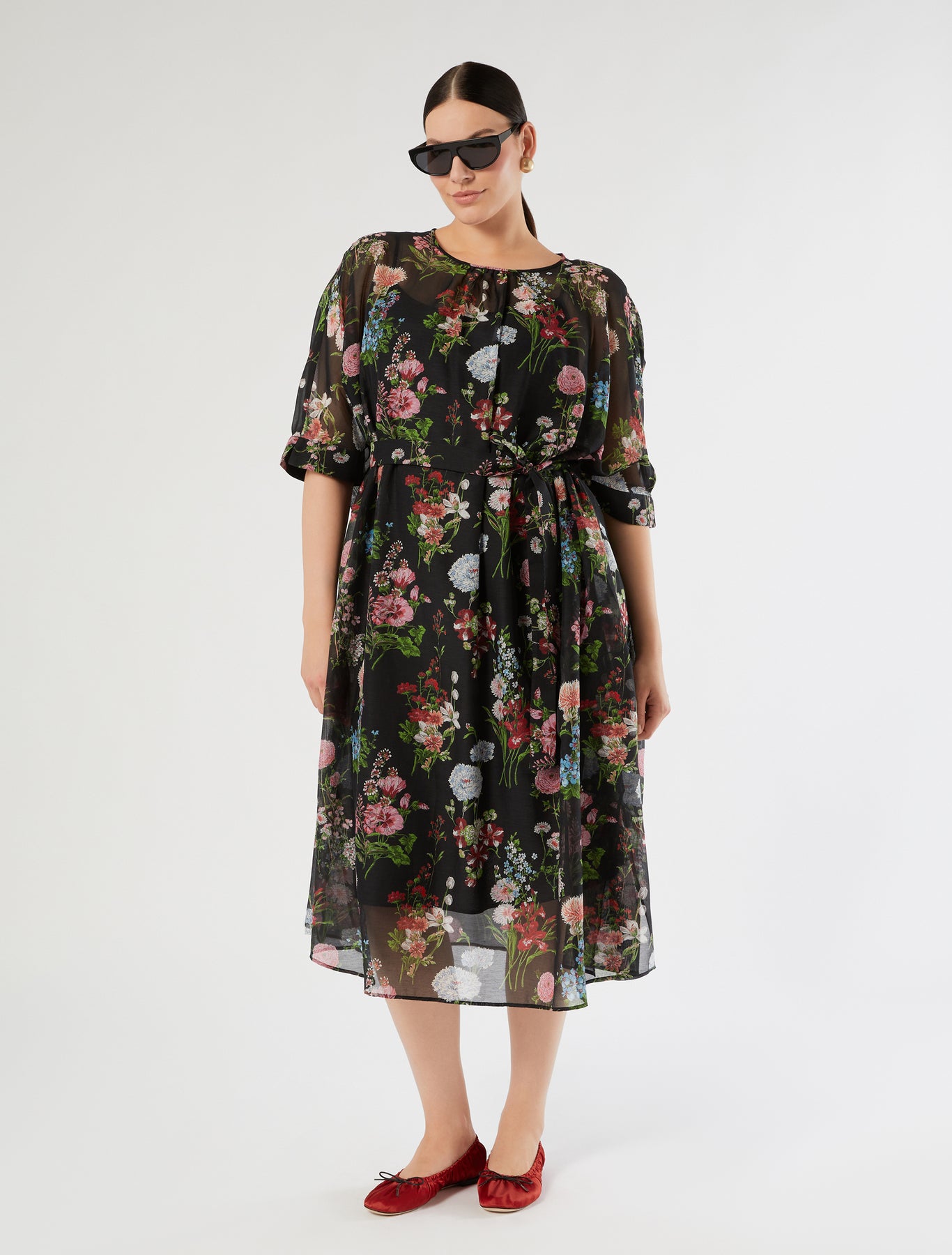 marina rinaldi silk voile dress for woman