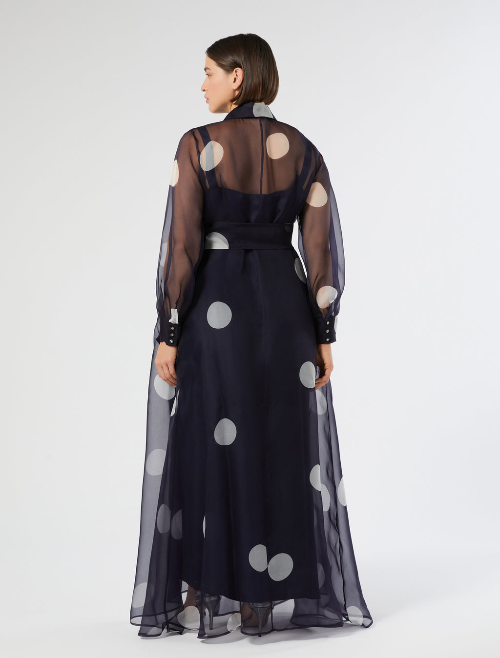 Silk organza shirt dress