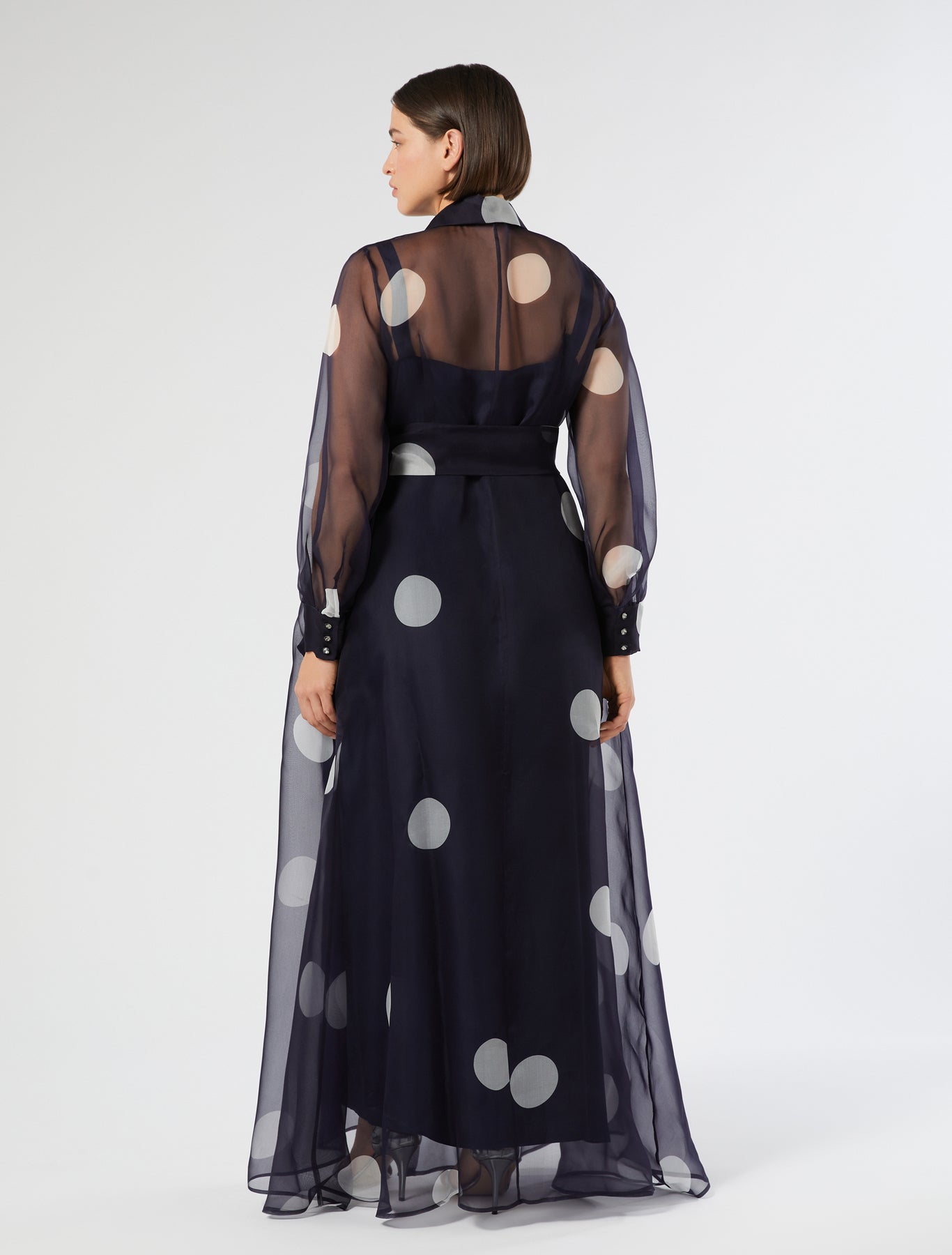 Silk organza shirt dress