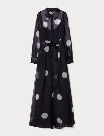 Silk organza shirt dress
