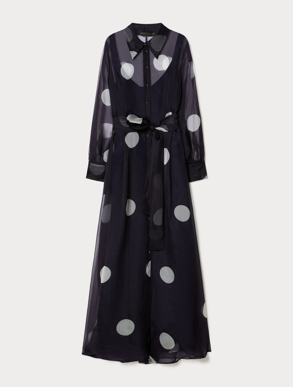 Silk organza shirt dress