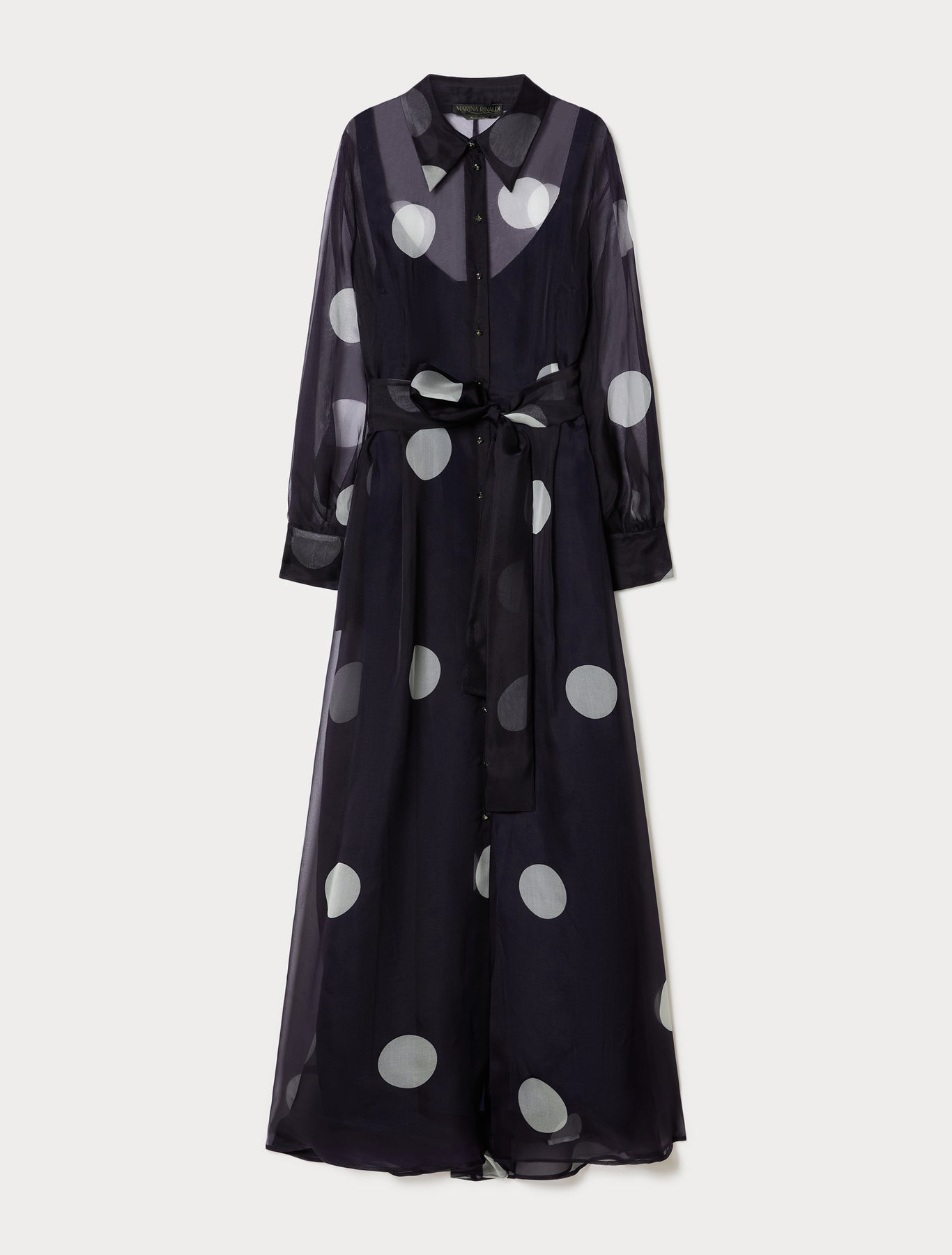 Silk organza shirt dress