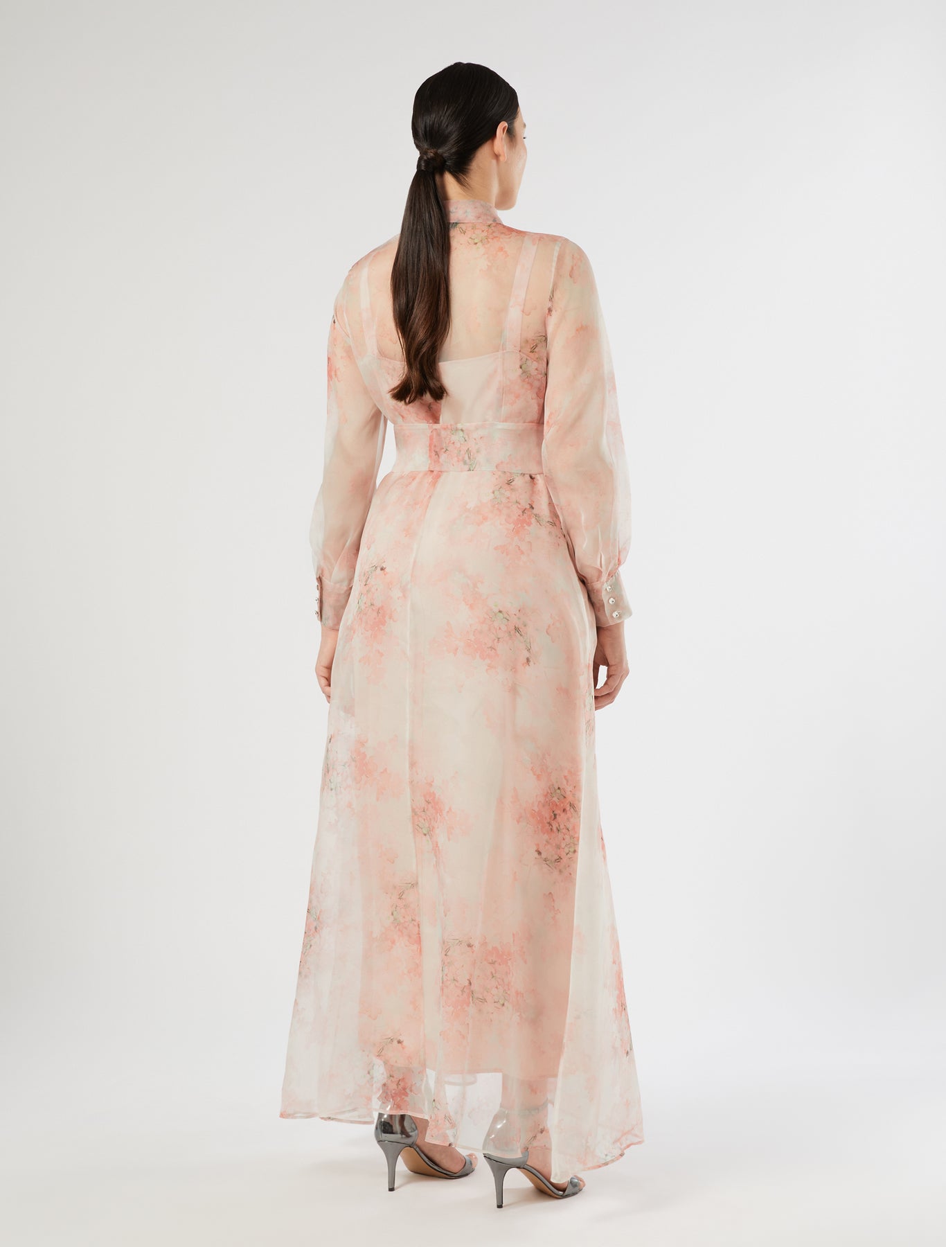 Silk organza shirt dress