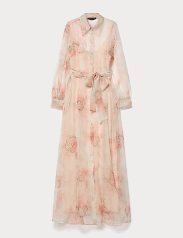 Silk organza shirt dress