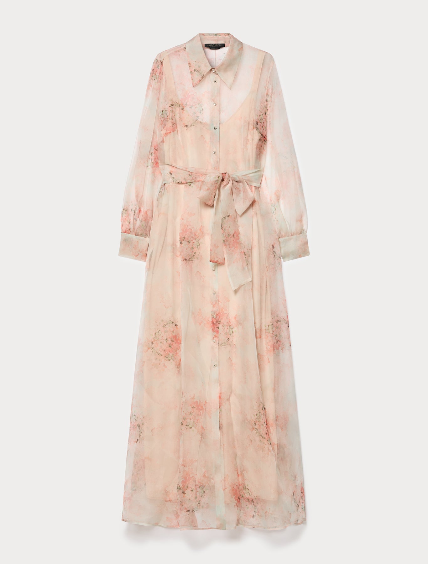 Silk organza shirt dress