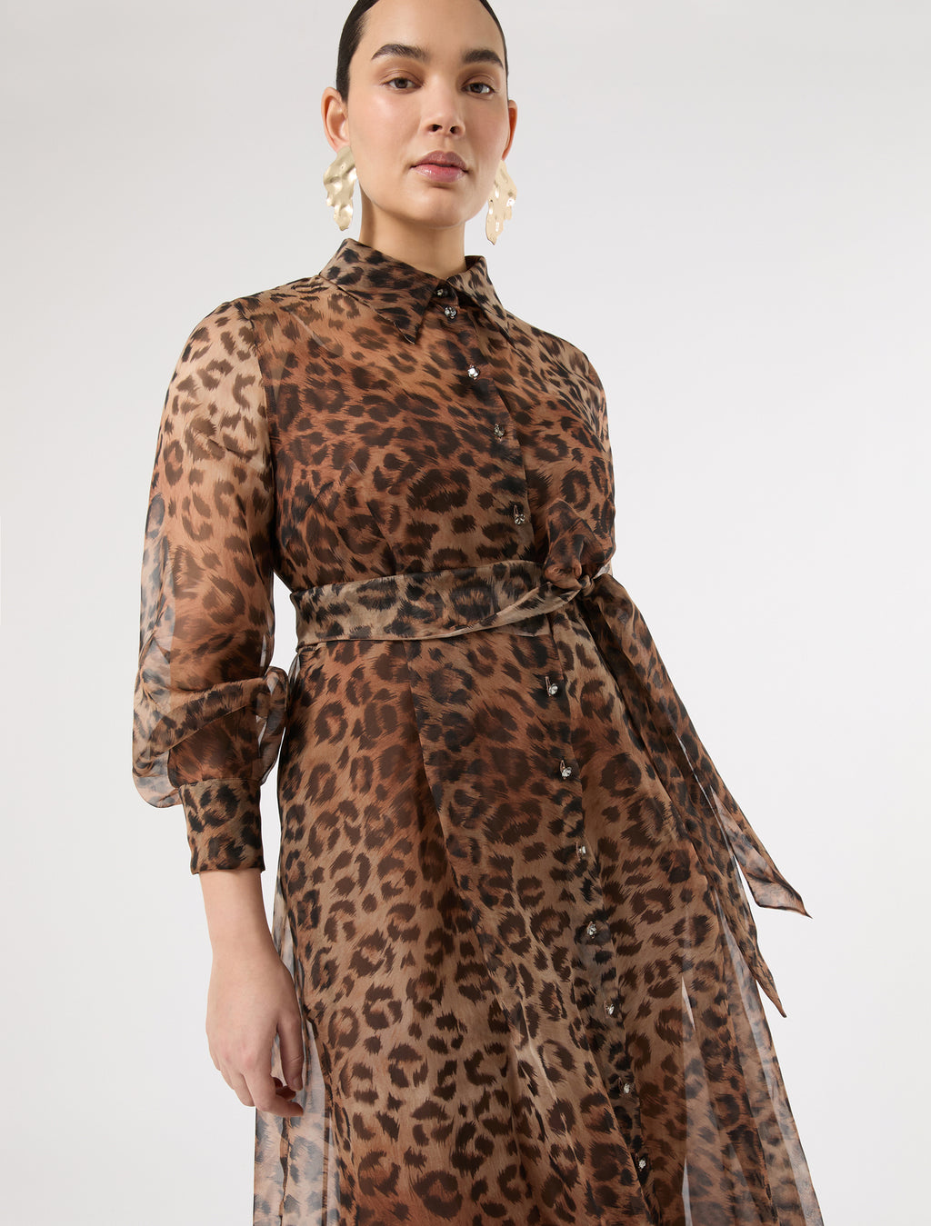 marina rinaldi silk organza shirt dress for woman