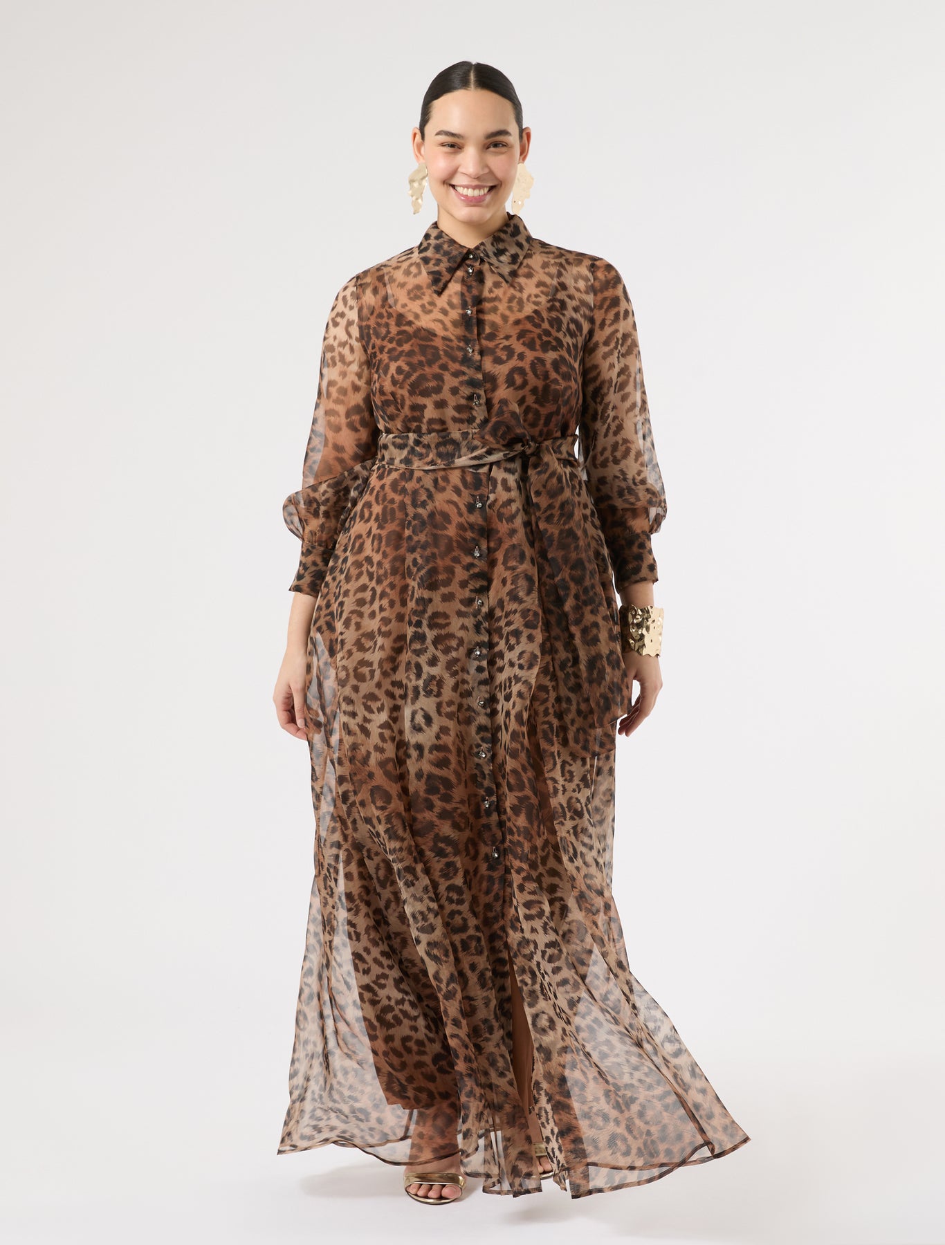 marina rinaldi silk organza shirt dress for woman