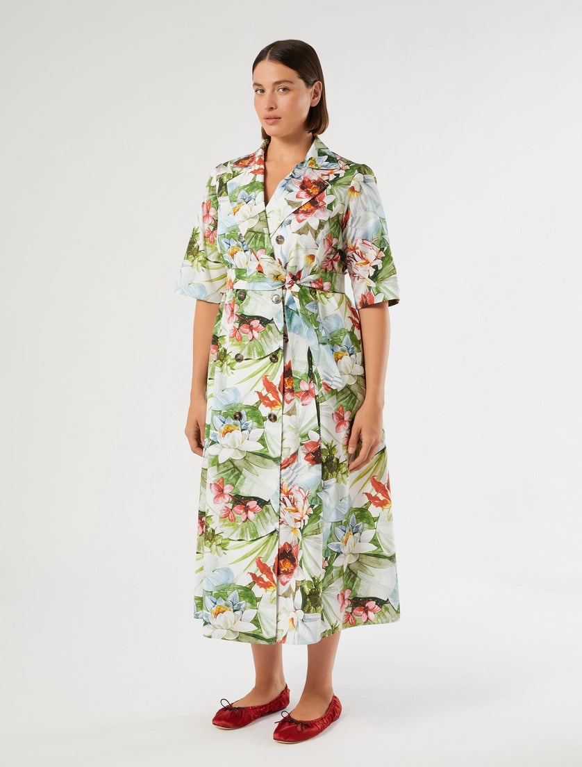 marina rinaldi double-breasted poplin dress for woman
