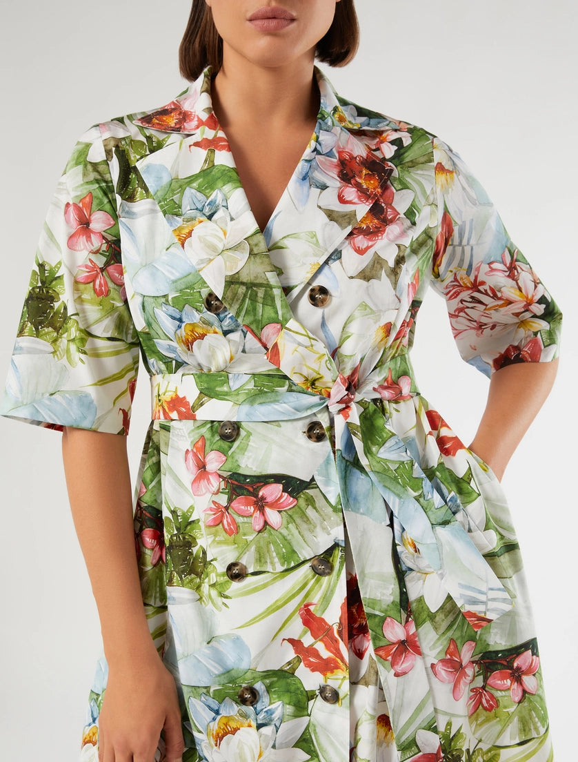 marina rinaldi double-breasted poplin dress for woman