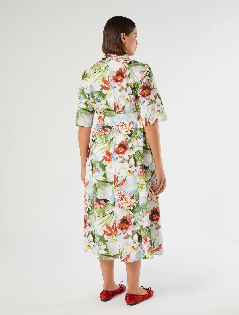 marina rinaldi double-breasted poplin dress for woman