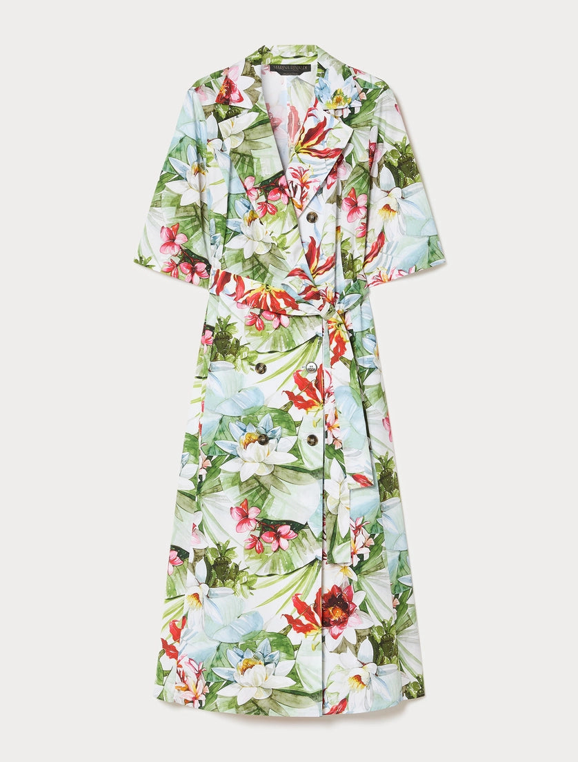 marina rinaldi double-breasted poplin dress for woman