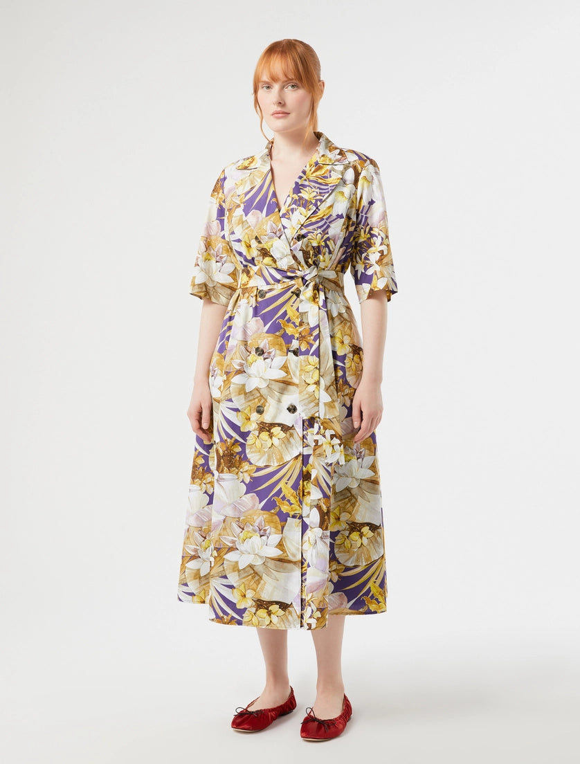 marina rinaldi double-breasted poplin dress for woman
