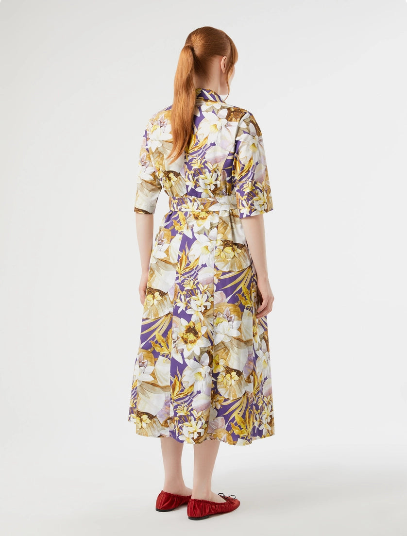 marina rinaldi double-breasted poplin dress for woman