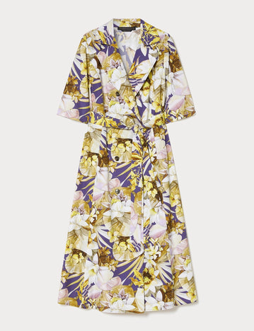 marina rinaldi double-breasted poplin dress for woman