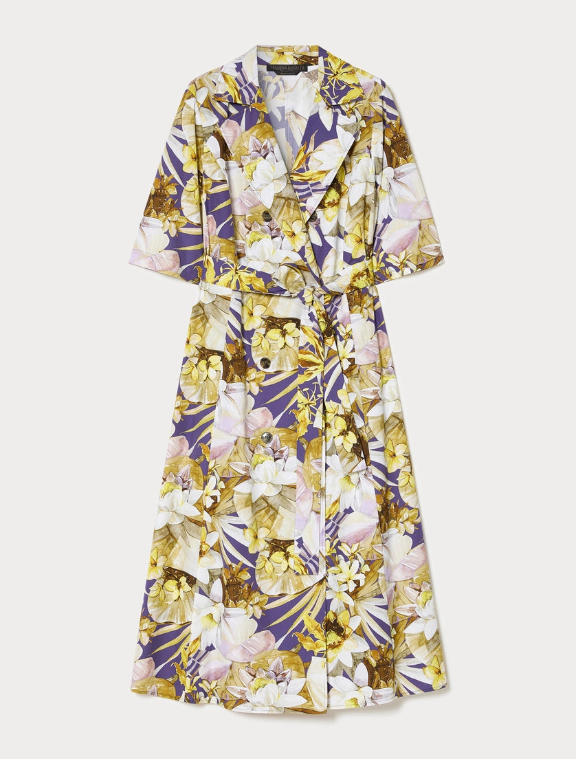 marina rinaldi double-breasted poplin dress for woman