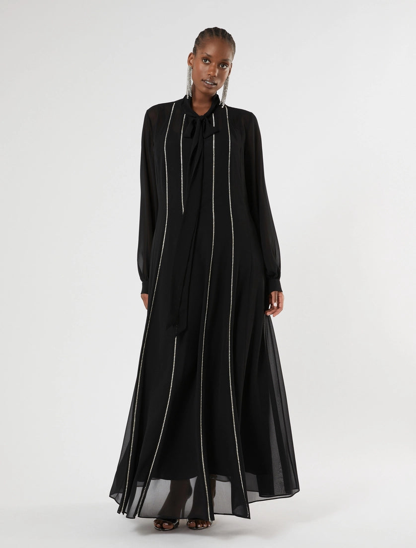 Rhinestone-adorned shirt dress