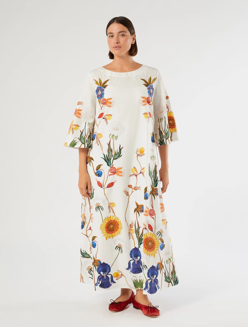marina rinaldi poplin print dress for woman