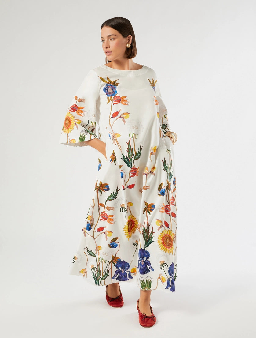 marina rinaldi poplin print dress for woman