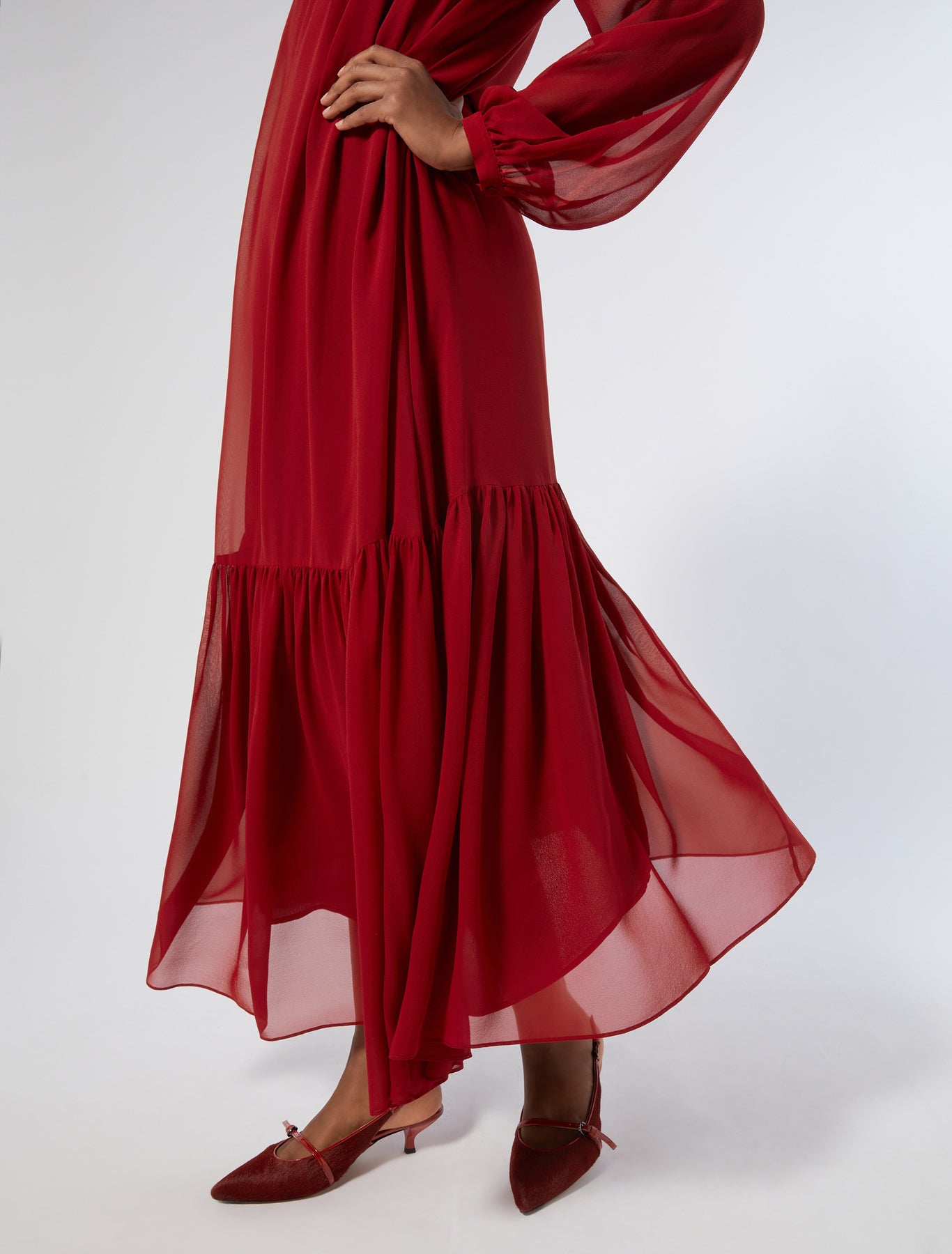 Long silk georgette dress