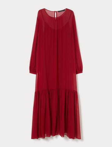 Long silk georgette dress