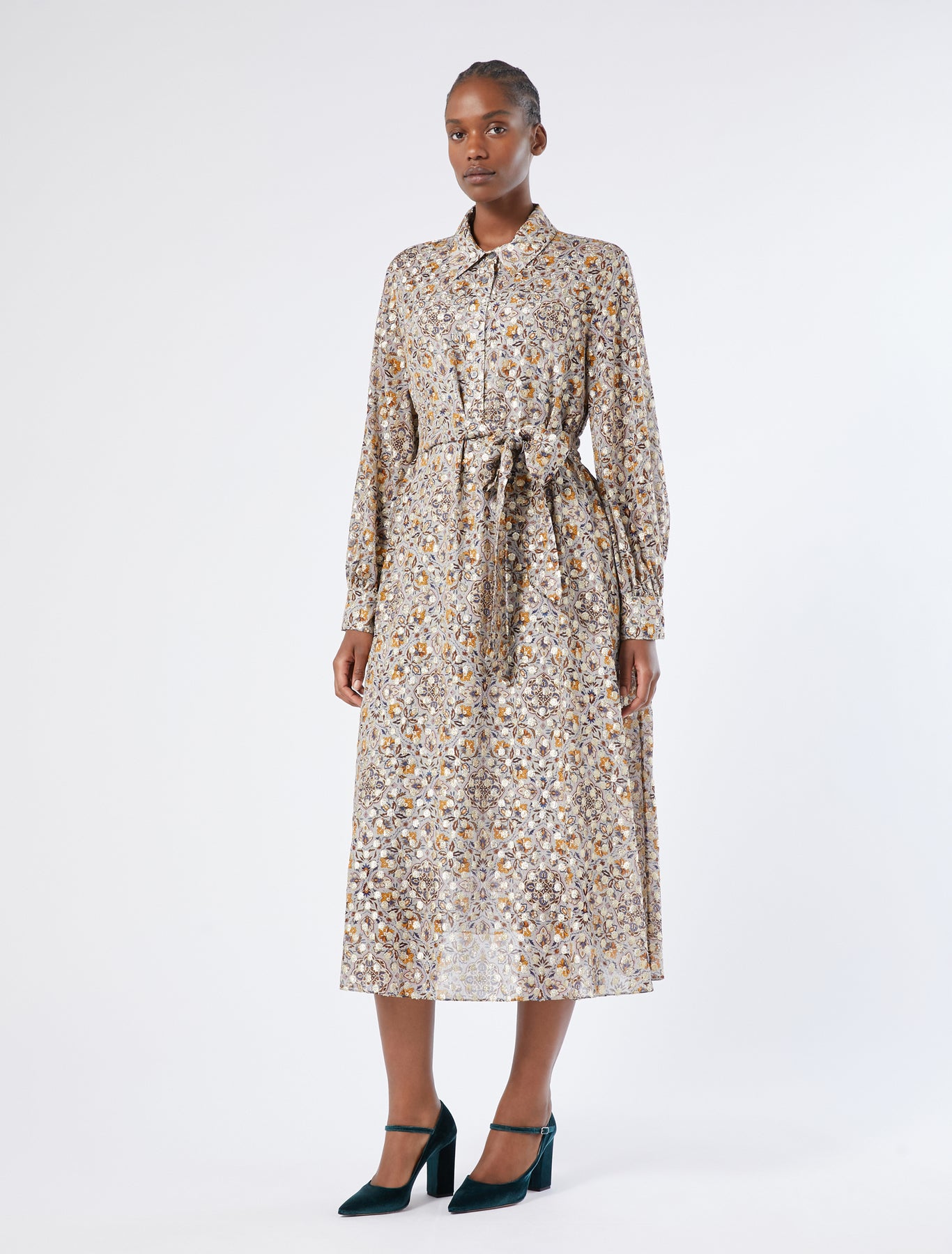 Gold fil coupé dress