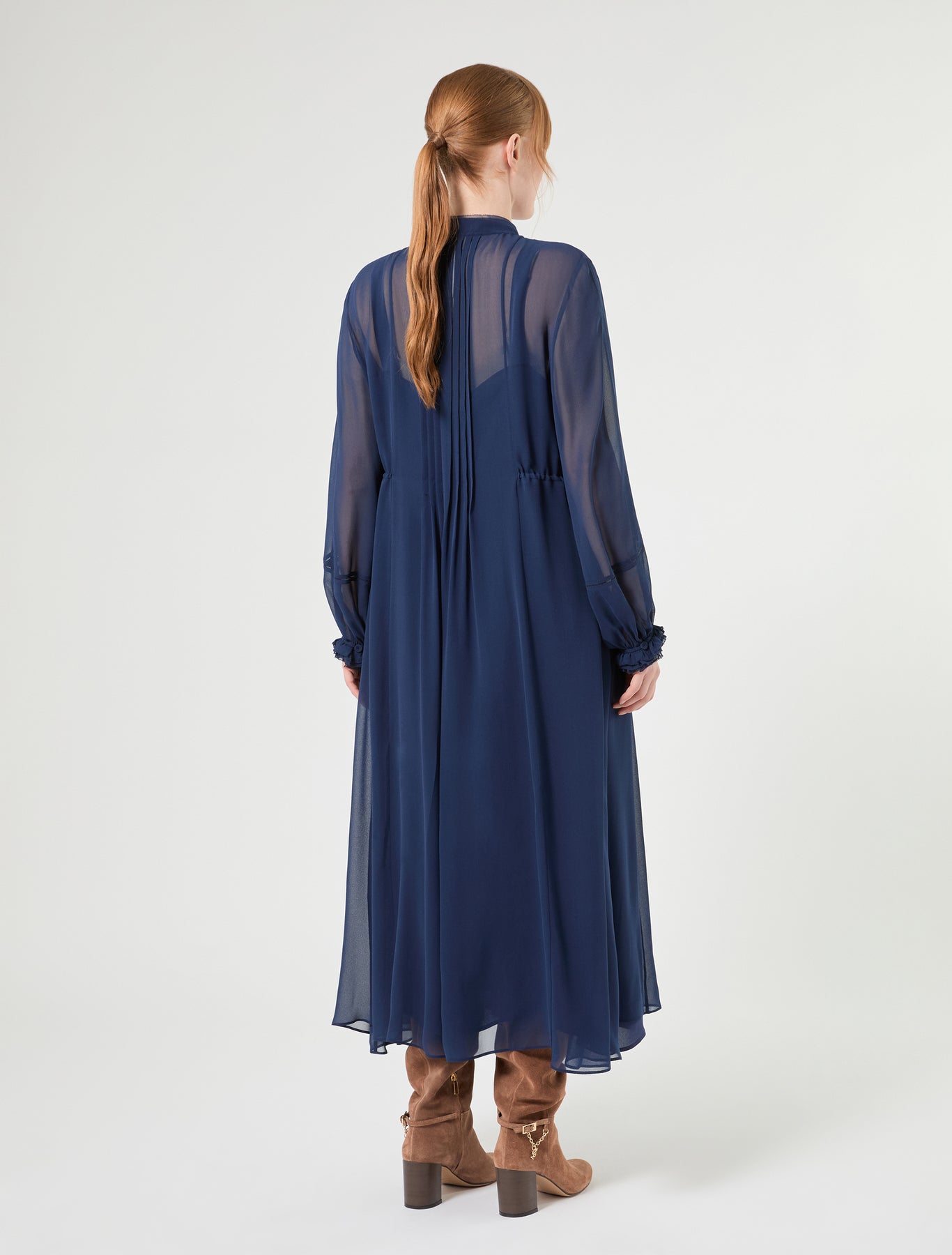 Marina Rinaldi long silk georgette dress for woman