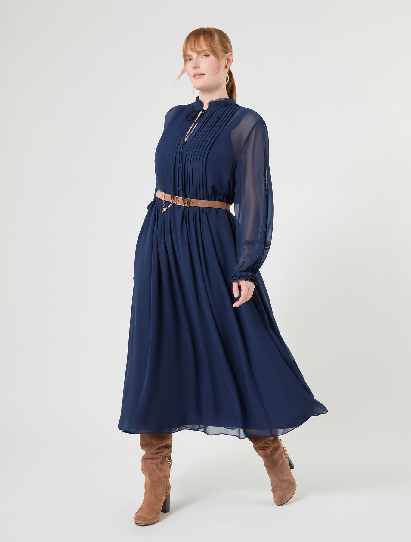 Marina Rinaldi long silk georgette dress for woman