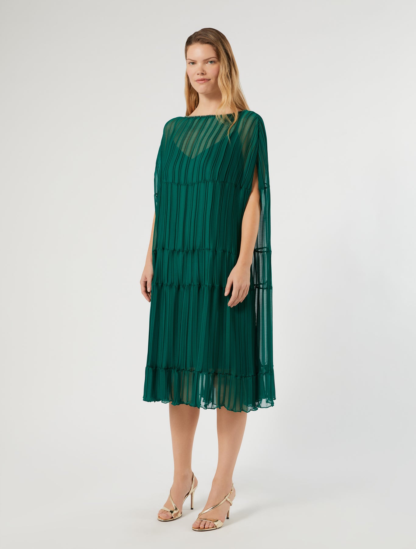 Marina Rinaldi pleated georgette dress for woman