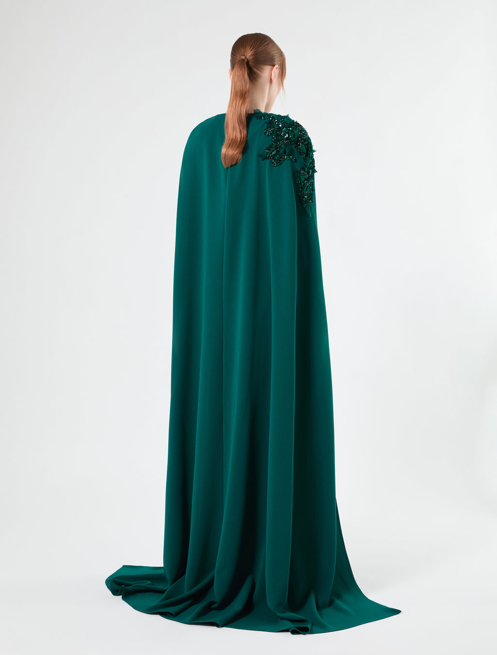Marina Rinaldi cady dress with embroidered cape for woman