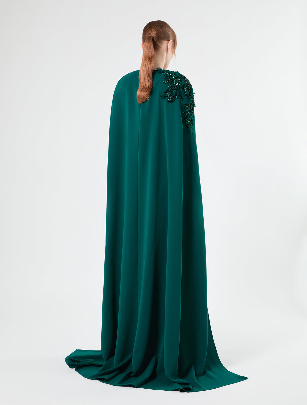 Marina Rinaldi cady dress with embroidered cape for woman