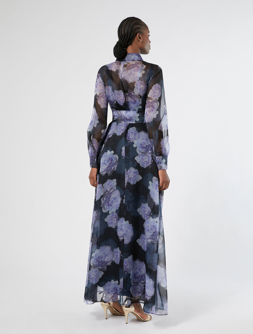 Silk organza shirt dress