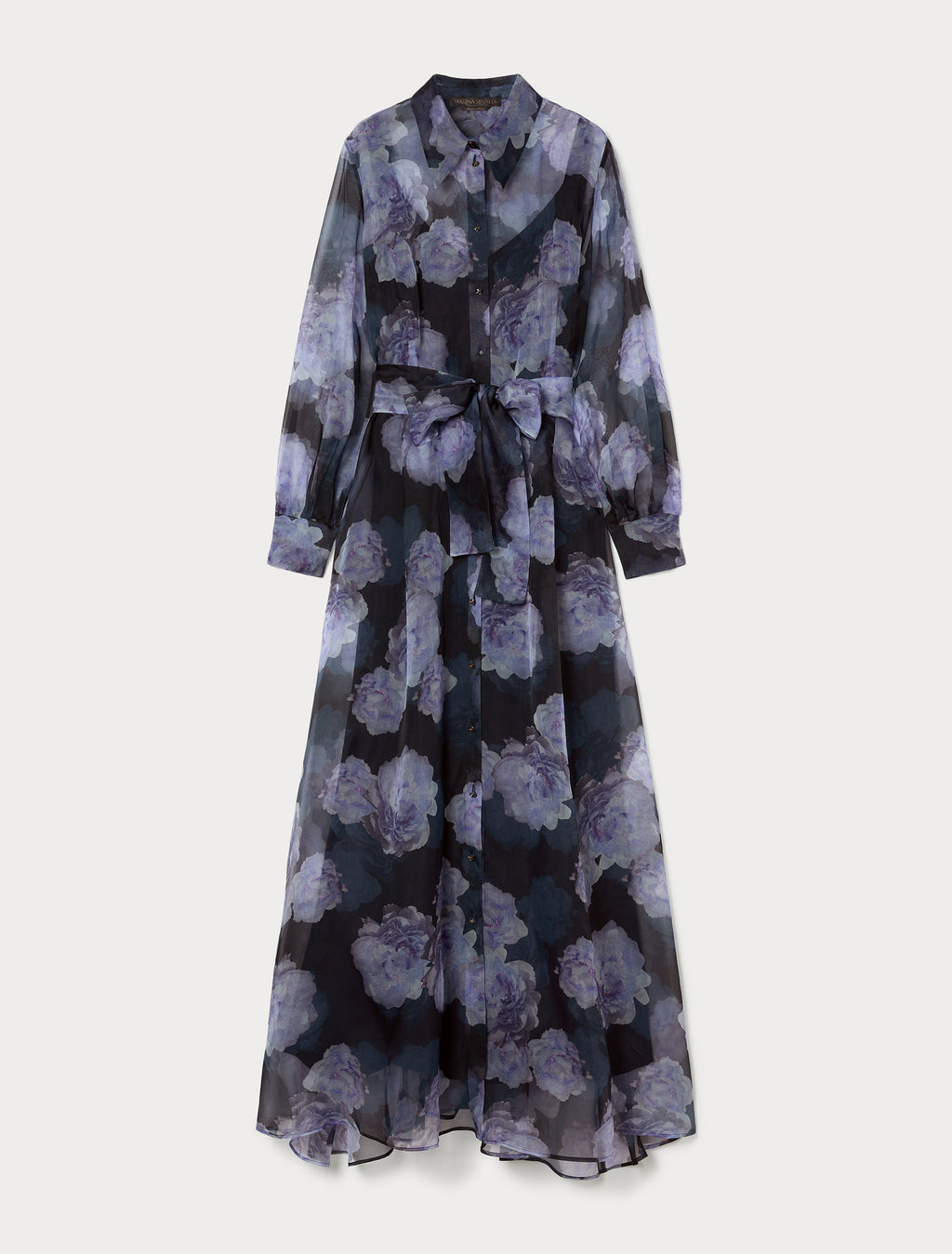 Silk organza shirt dress