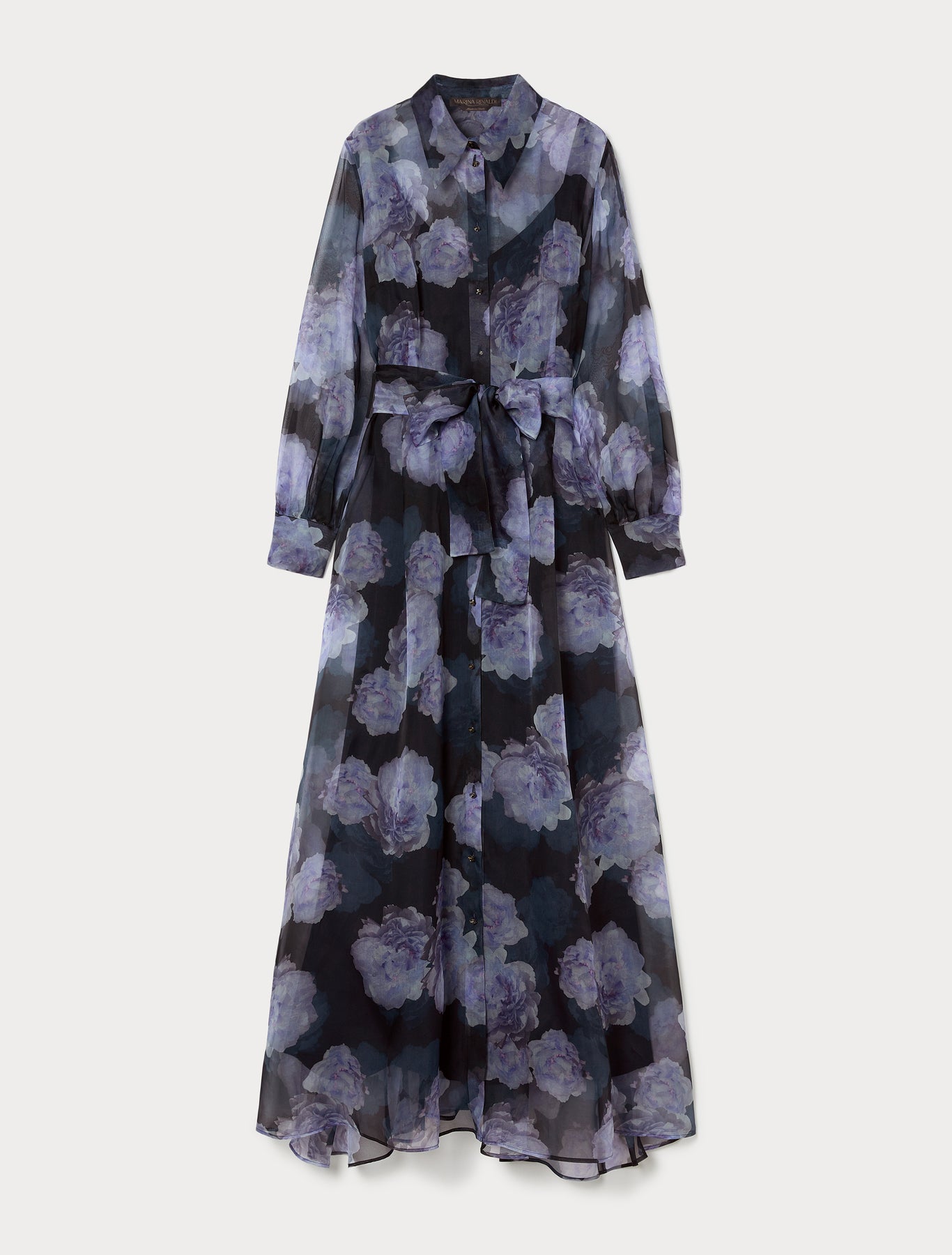 Silk organza shirt dress