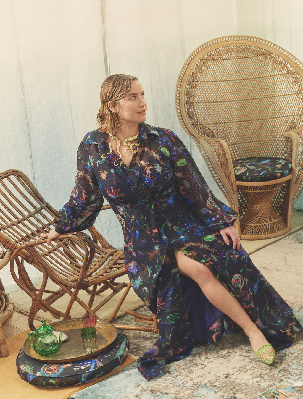 Marina Rinaldi cotton and silk dress for woman