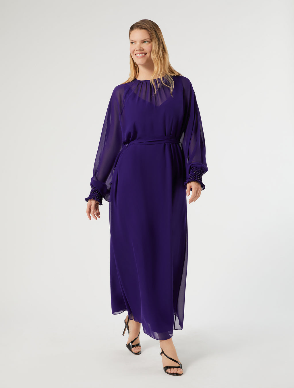 Marina Rinaldi embroidered georgette dress for woman