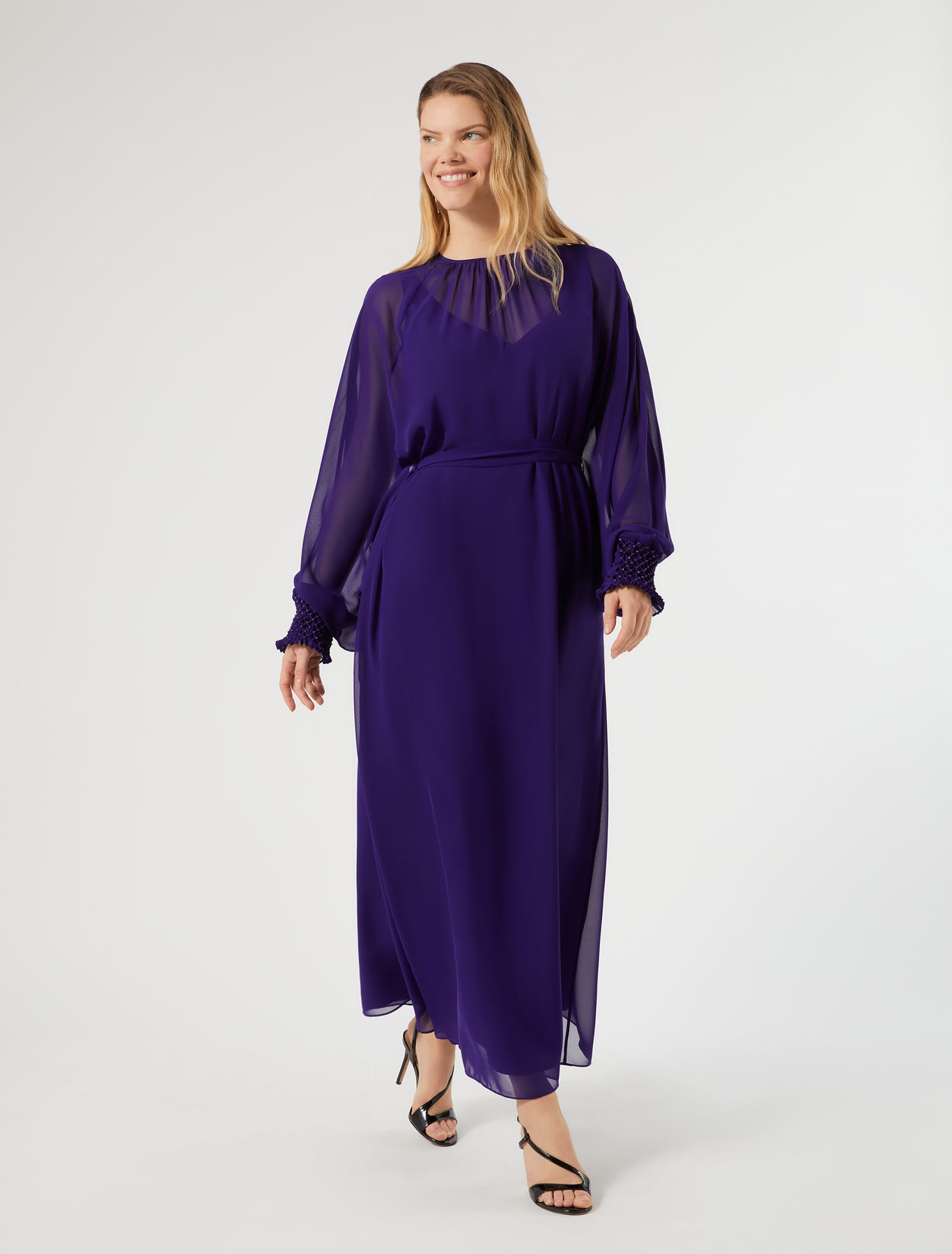 Marina Rinaldi embroidered georgette dress for woman