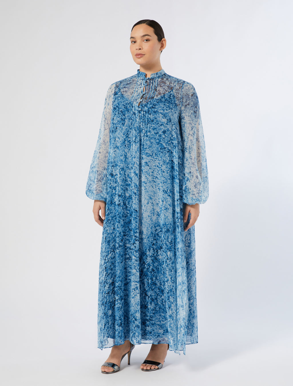 marina rinaldi printed georgette dress for woman