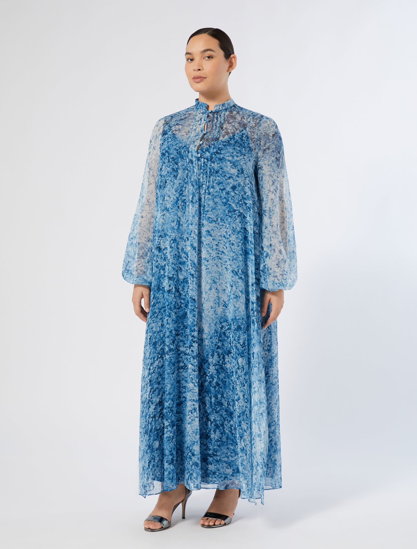 marina rinaldi printed georgette dress for woman