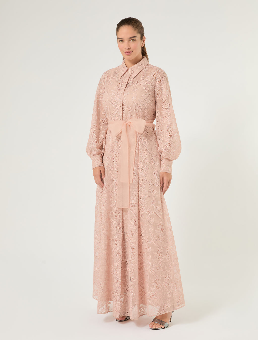 Marina Rinaldi embroidered tulle shirt dress for woman
